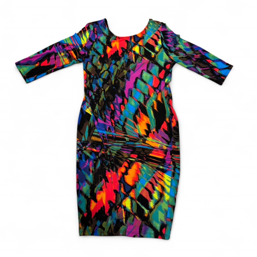 Fashion to Figure Vibrant Multicolor Long Sleeve Dress